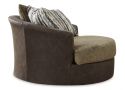 Swivel Armchair in Two Tone Faux Leather - Findon
